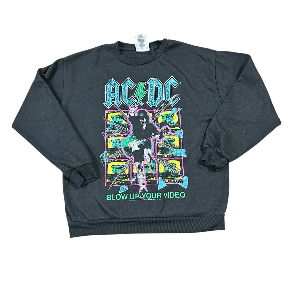 AC/DC‎ 'Blow Up Your Video' Sz Small Sweatshirt Concert Tour ACDC Classic Rock